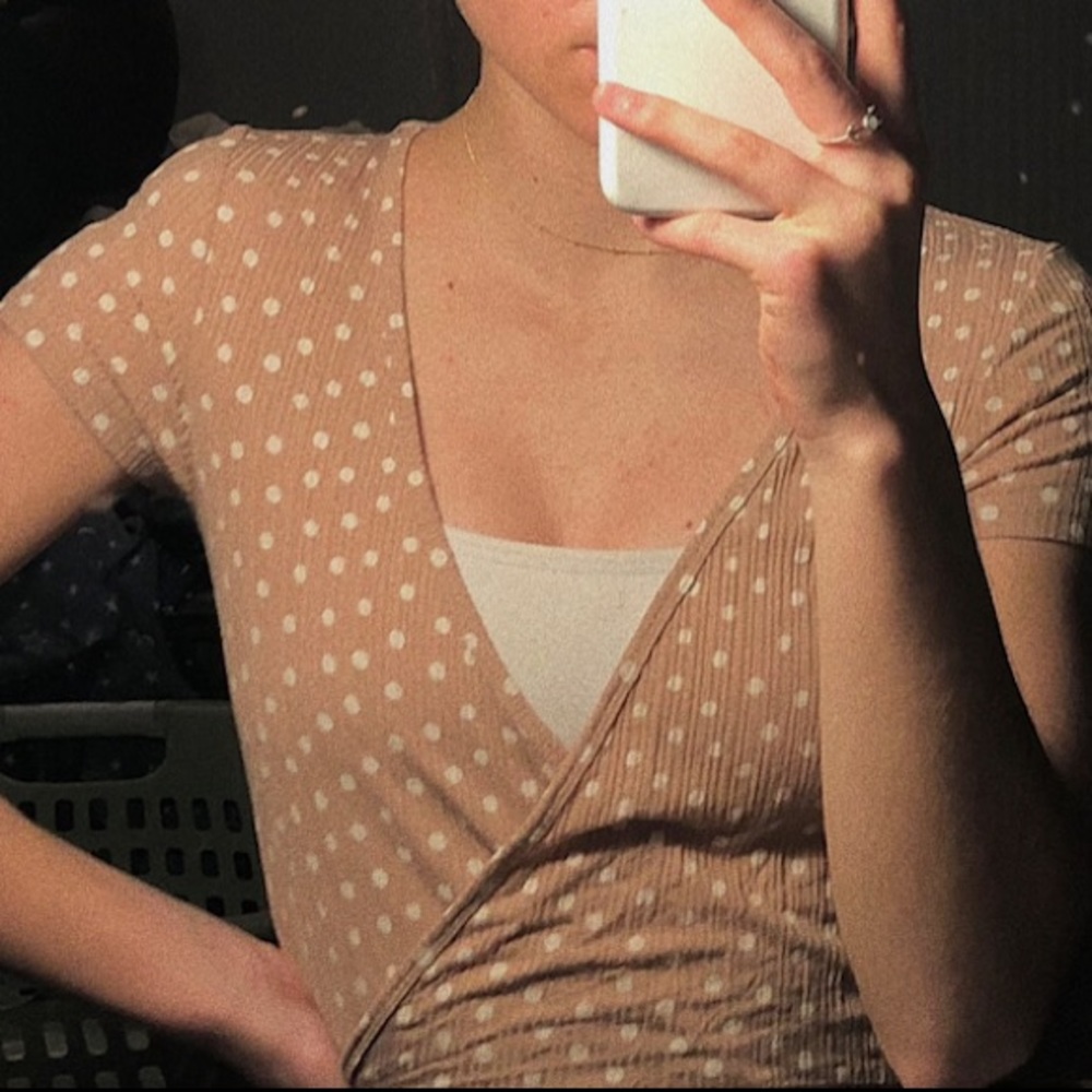 Billabong Polkadot Pink&White Wrap Top